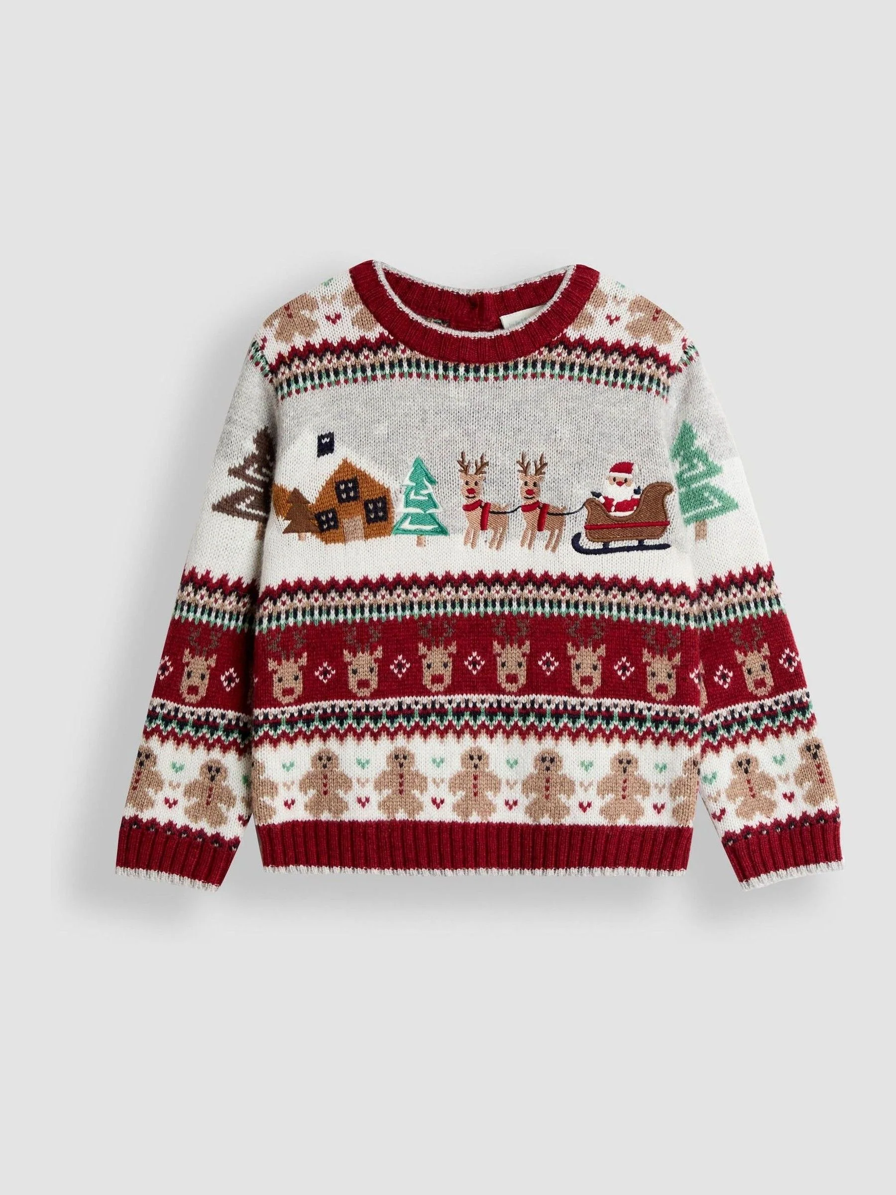 Jojo Maman Bébé kersttrui met fairislepatroon