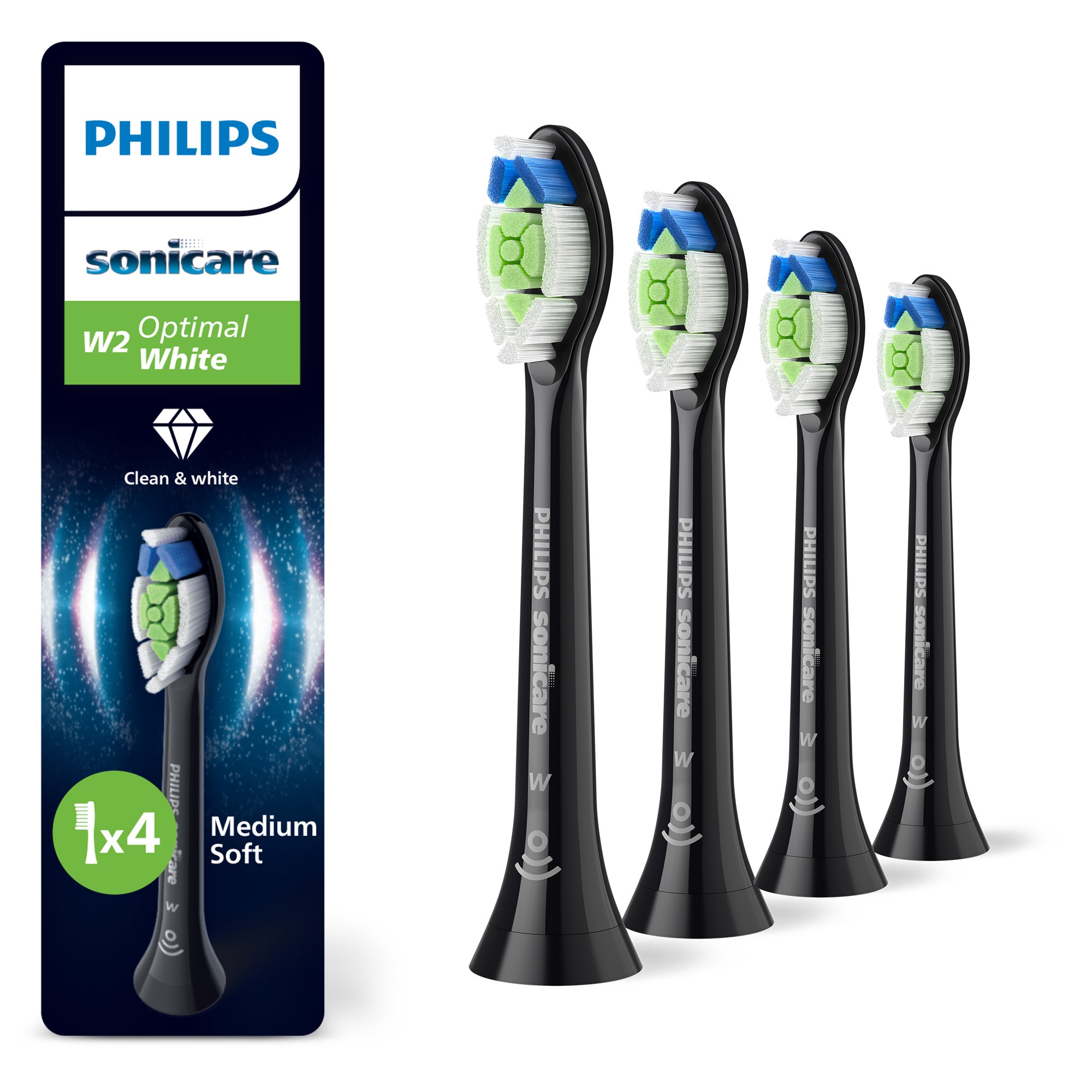 Philips Sonicare Aufsteckbürsten »W2 Optimal White« für weissere Zähne, für jedes Sonicare Handstück