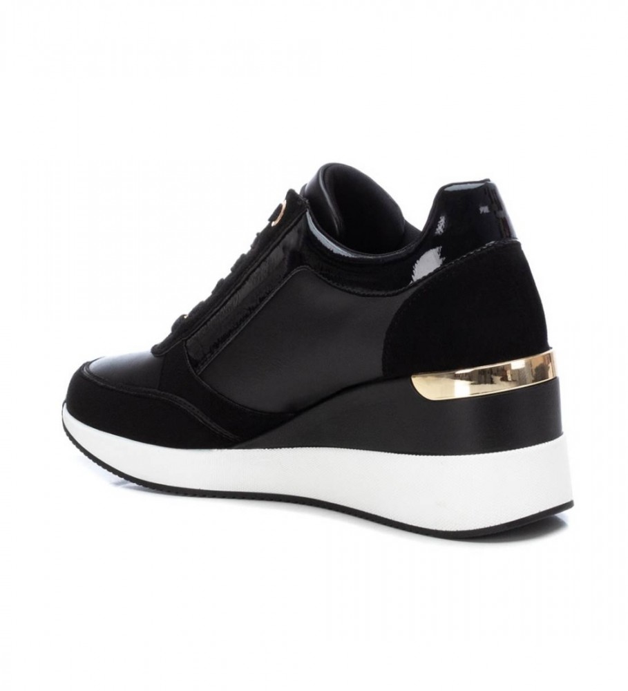 Tênis Xti 141990 Preto - Salto Anabela de 6cm -