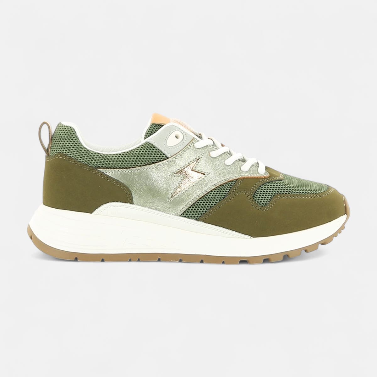Baskets basses Femme kaki