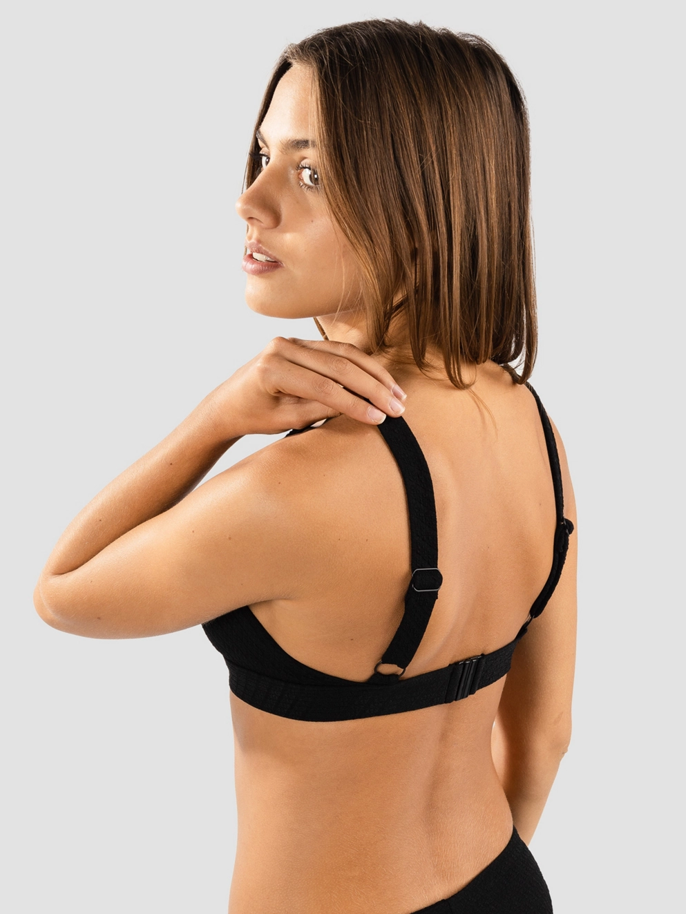 Rip Curl Custom Rib Halter Bikini Top black