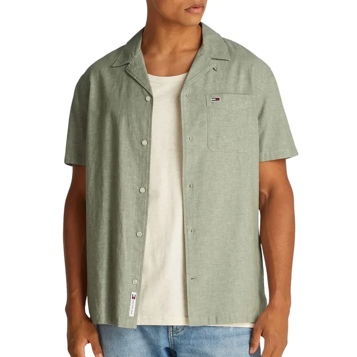 Tommy Hilfiger Regular Fit Linnen Blend SS Overhemd Heren