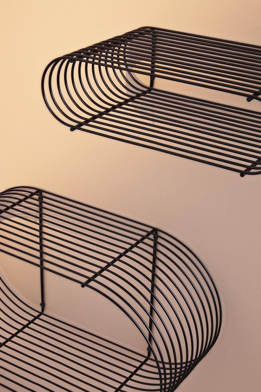 Curva wandplank 40 zwart