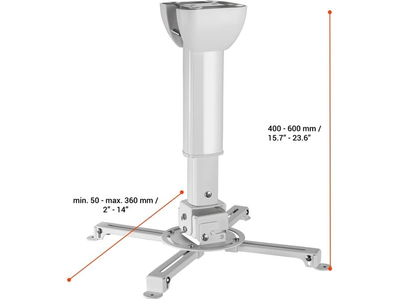 Celexon Deckenhalterung MultiCel 4060 Pro Weiss Beamer Deckenhalterung universal
