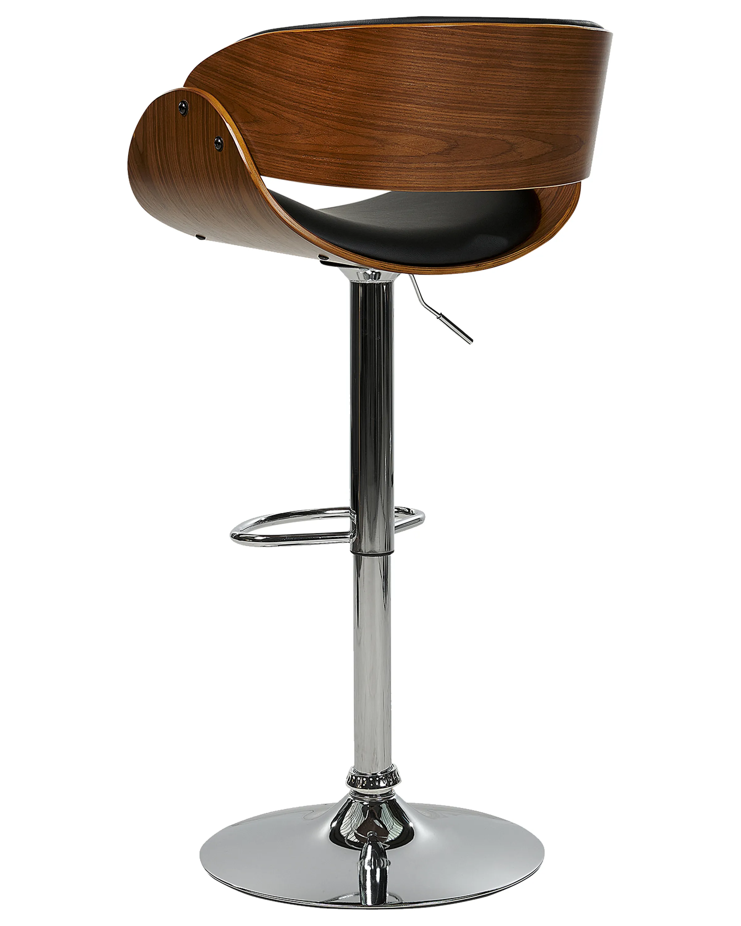 Set van 2 barstoelen BAKU Kunstleer draaibaar Zwart