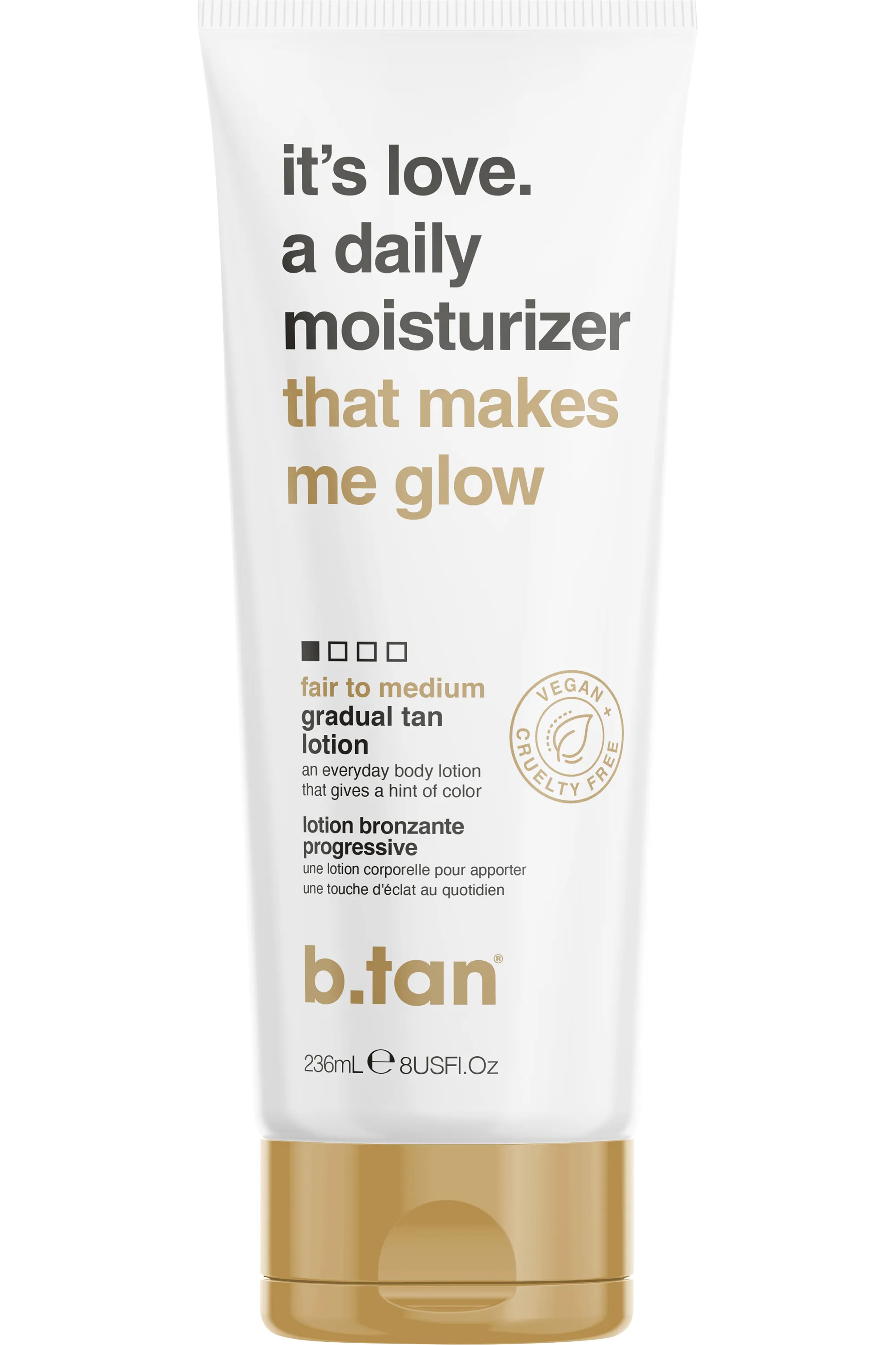 B.Tan Crème corps bronzage progressif It’s love-236 ml