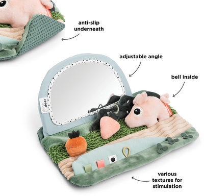 Done By Deer Tiny Farm Tummy Time Mirror Aktivitetsleke