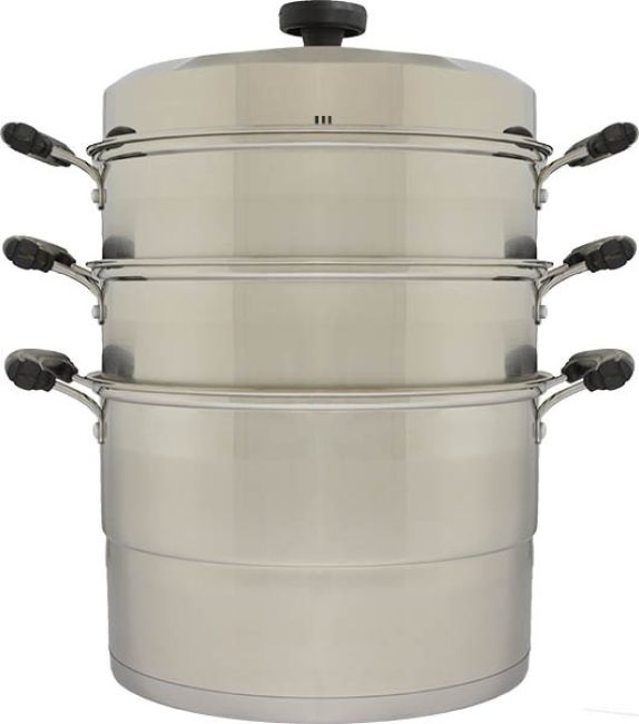 Stoompan 3dlg 26cm RVS American