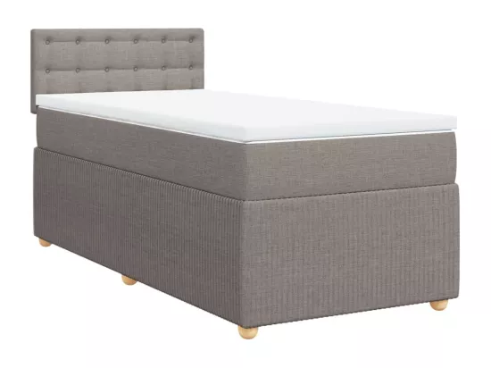 Sommier à lattes de lit avec matelas Taupe 90x190 cm Tissu