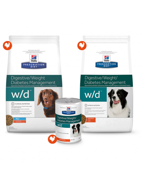 Hill's Prescription Diet W\/D Digestive\/Weight\/Diabetes Management Zak Kip - Hondenvoer