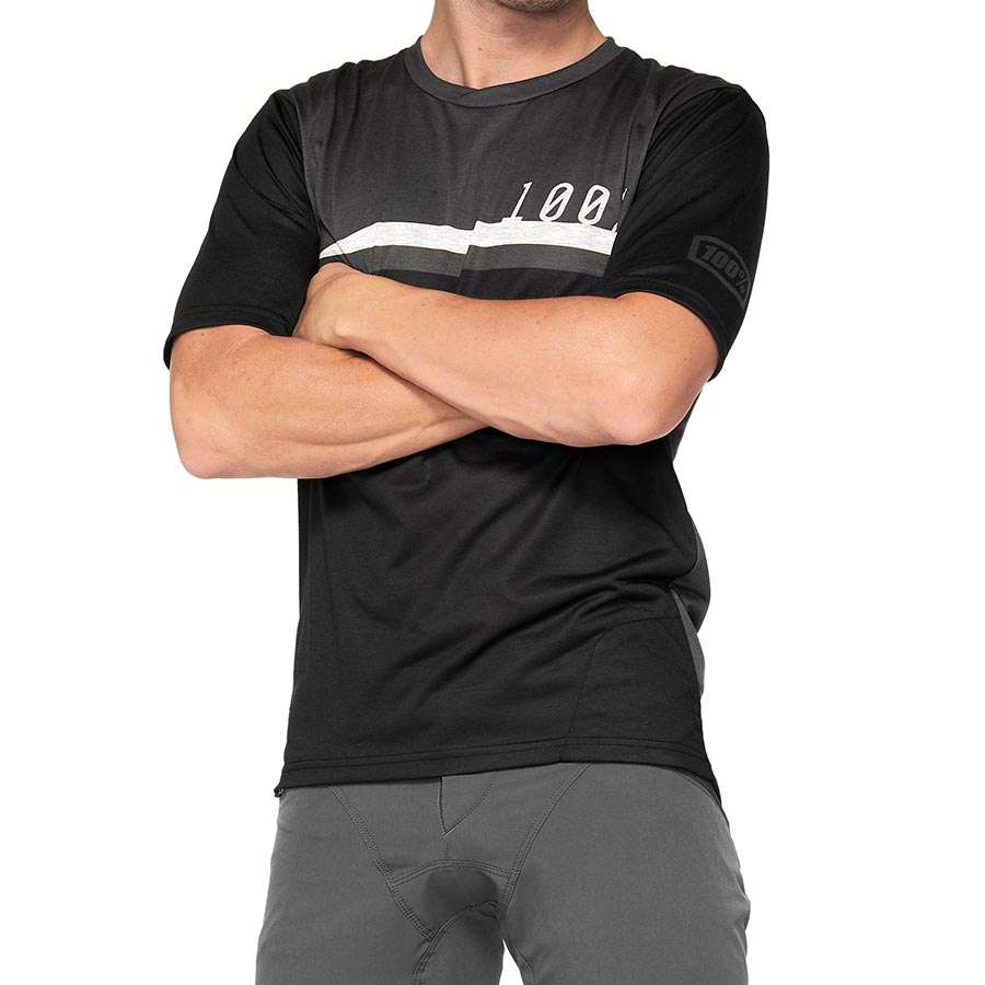 100% Airmatic MTB Fietsshirt Korte Mouwen Zwart/Grijs Heren