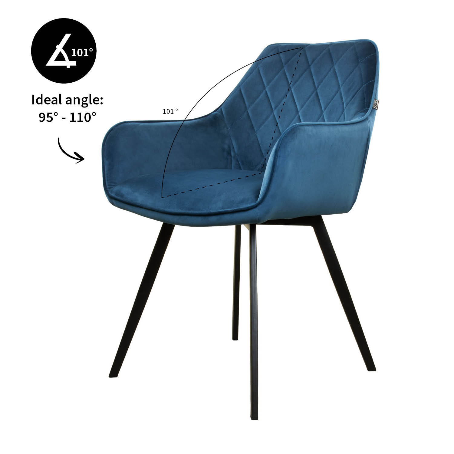 Kick eetkamerstoel  Karl Velvet - donkerblauw