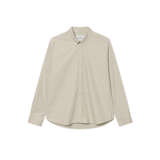 Les Deux Konrad Stripe Oxford Skjorte, Light Ivory/Light Desert Sand, M