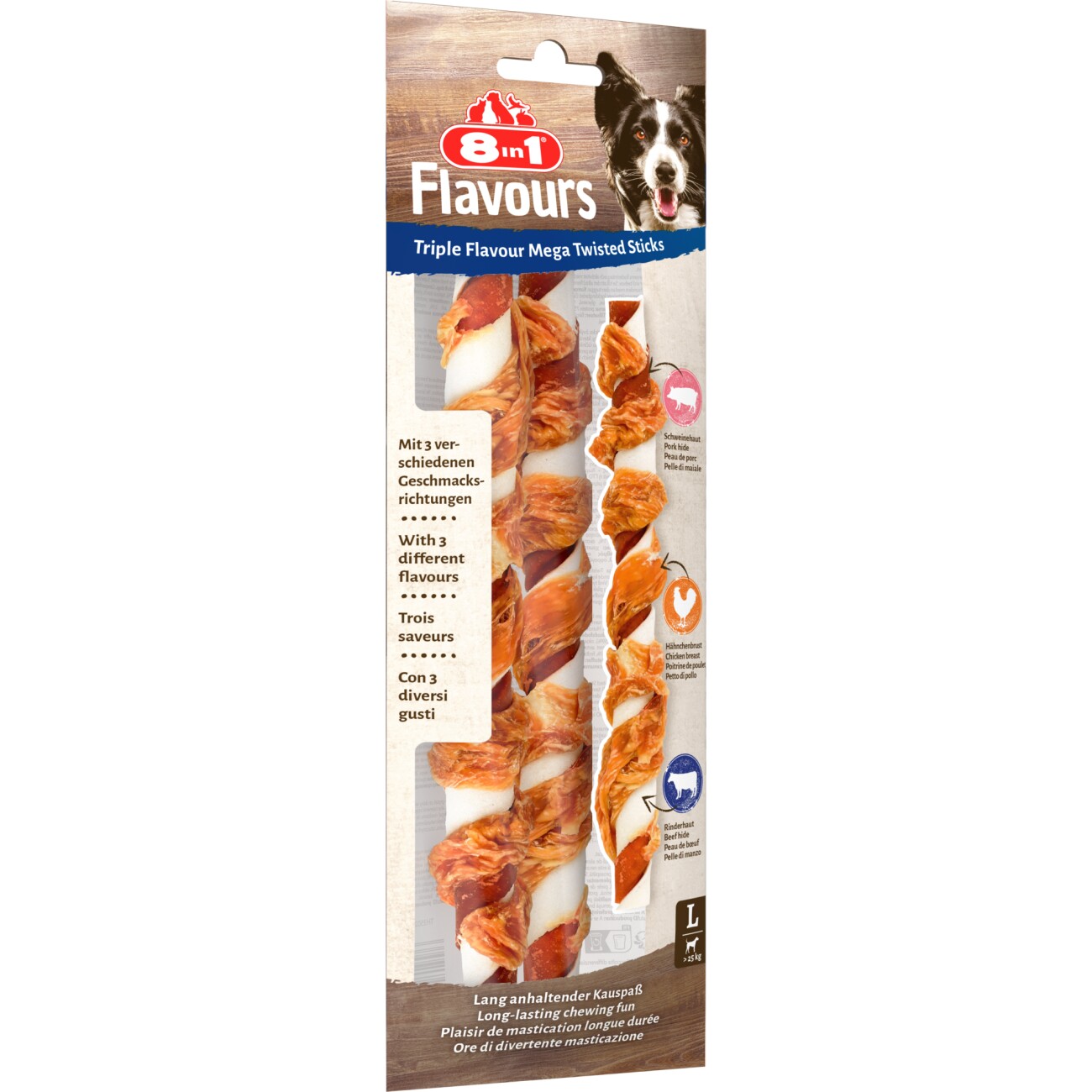 8in1 Triple Flavour Mega Twisted Sticks 140g
