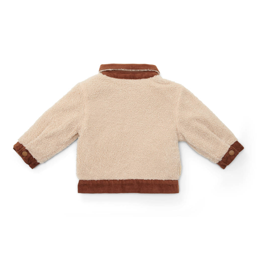 Little Dutch reversible tussenjas met teddy en corduroy bruin/ecru