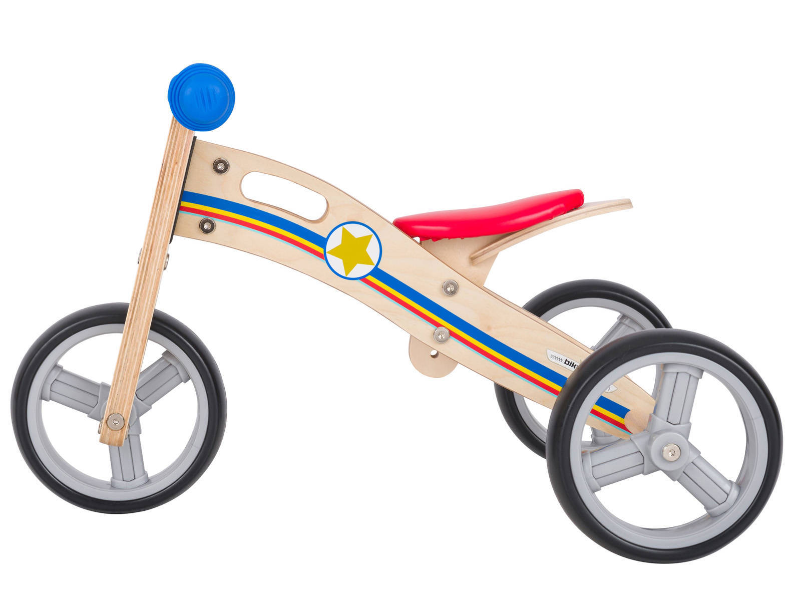 BikeStar mini loopfiets 2 in 1, hout, blauw