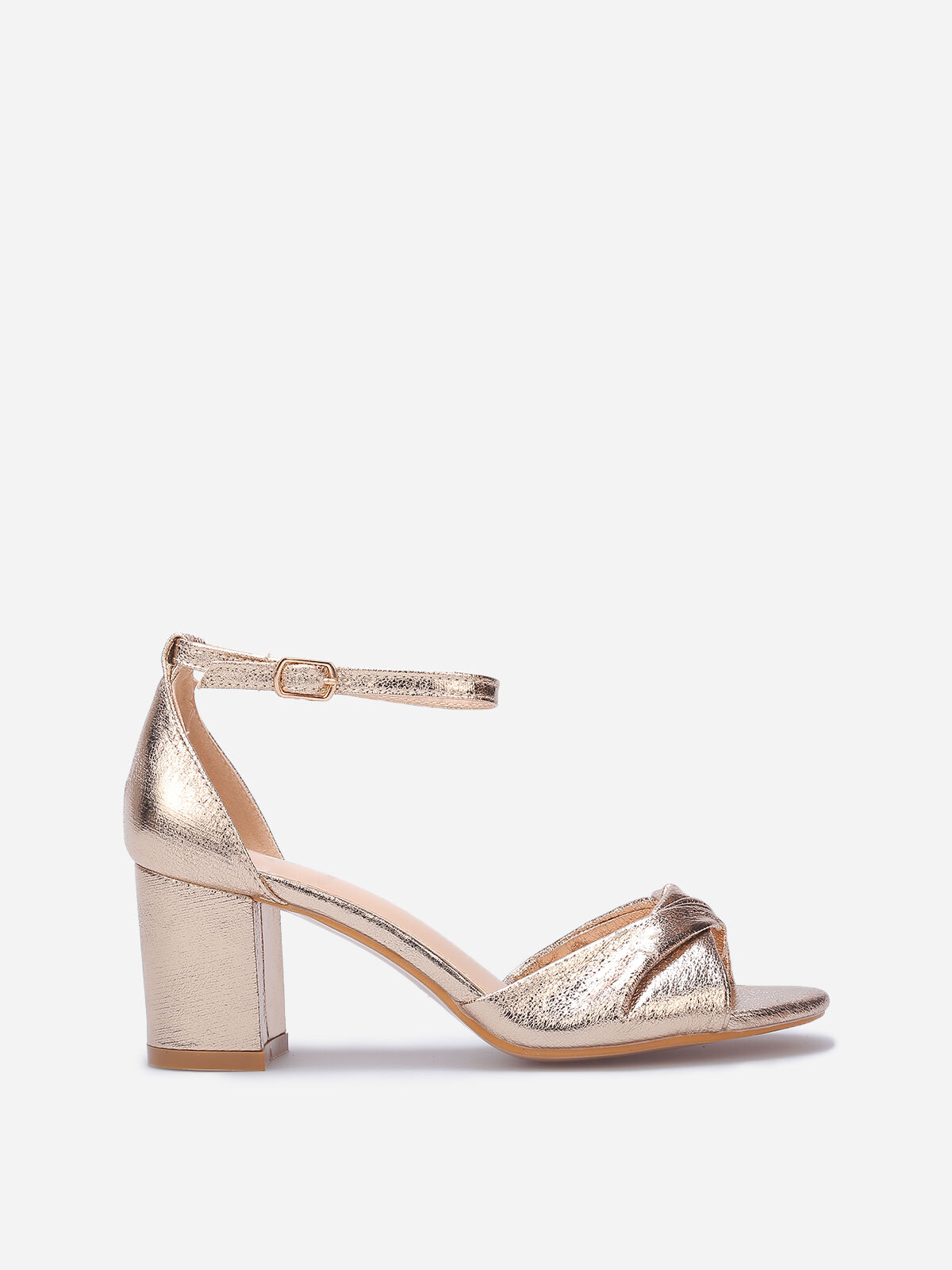 Sandales irisées à bride effet nouée- Doré
