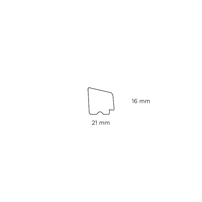 Glasliste fyr - 16 x 21 x 3000 mm