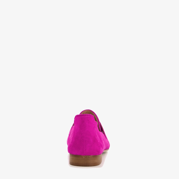 Hush Puppies suede dames instappers fuchsia