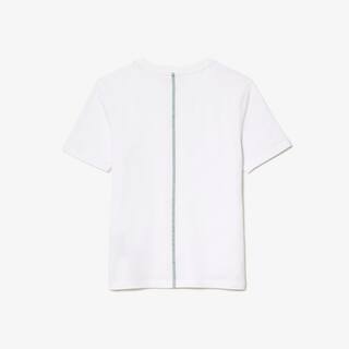 T-shirt slim fit à col rond en coton mélangé T-Shirts - Blanc - Lacoste - Femme
