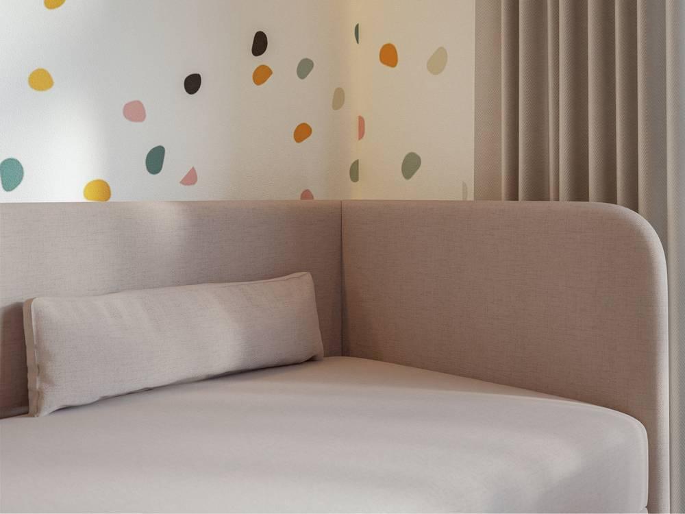 NADUVI Collection Jeugdbed Cambrils chenille rechts 90 x 200 cm met
