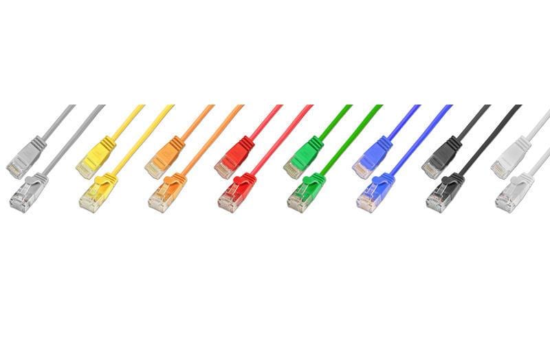Slimpatchkabel RJ-45 - RJ-45, Cat 6, UTP, 3 m, GrauLightpatchkabel rund, ungeschirmtes Twisted-Pair-Kabel (U/UTP) mit Klinkenschutz