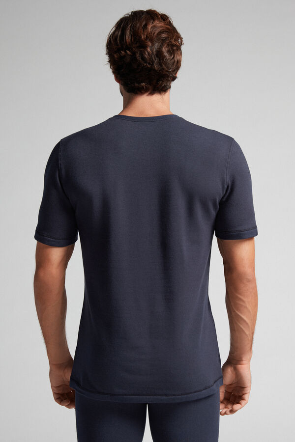 Camiseta de manga curta em modal e cashmere
