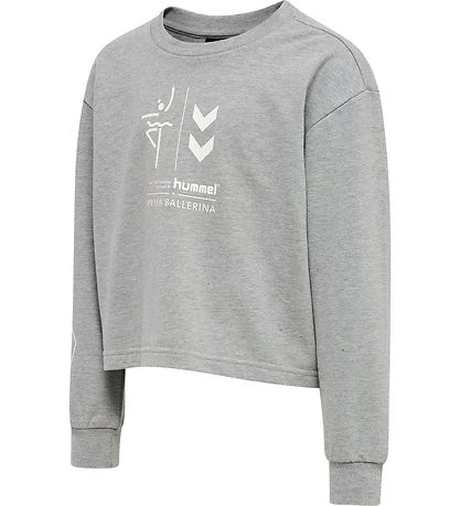 Hummel Sweatshirt - HmlPrima Bee - Cropped - Gråmeleret
