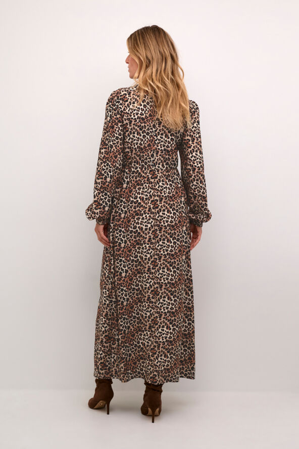 Cream CRTiah Dress Leopard mix