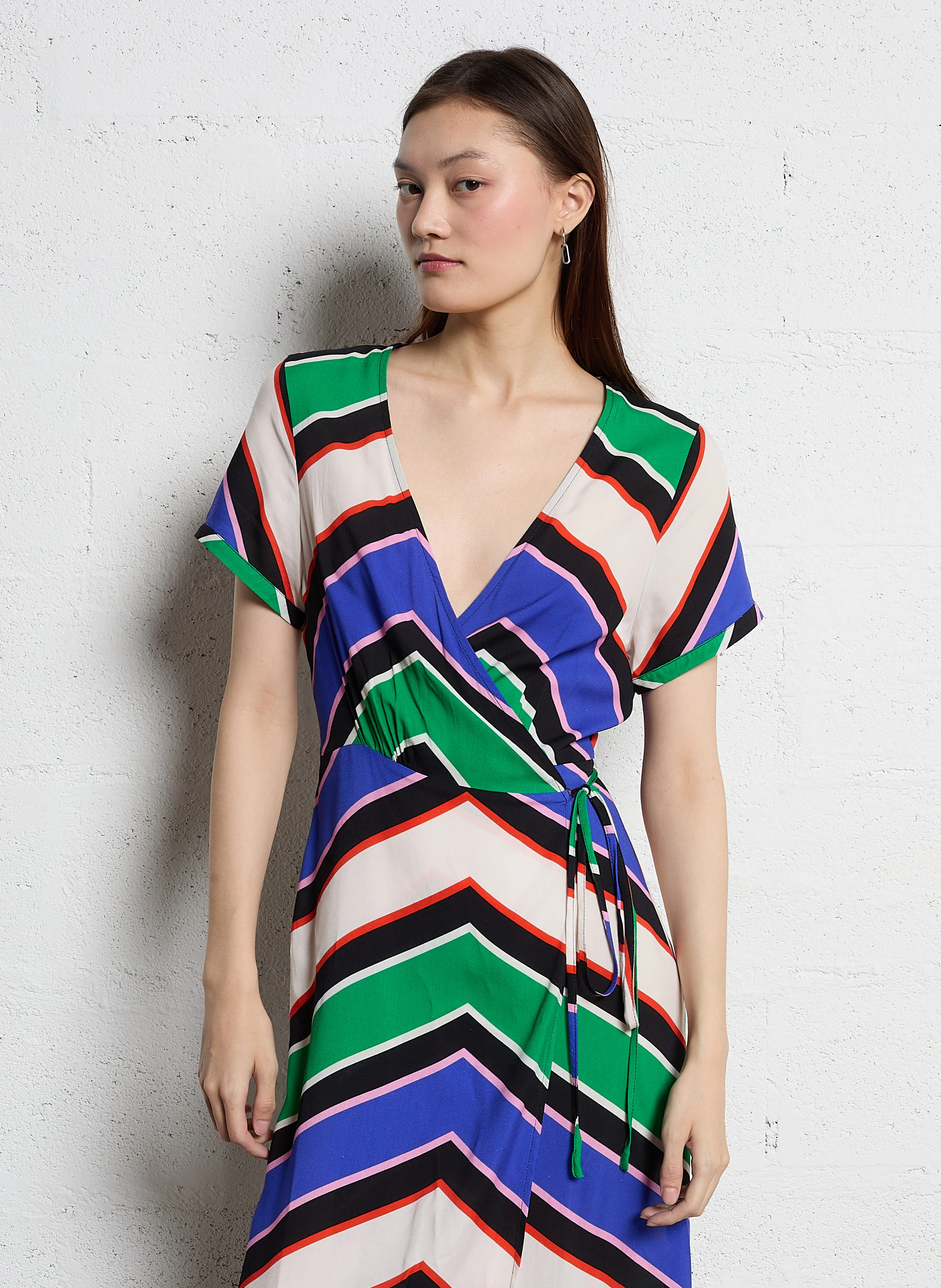RITA - Robe midi à encolure V | Multicolore