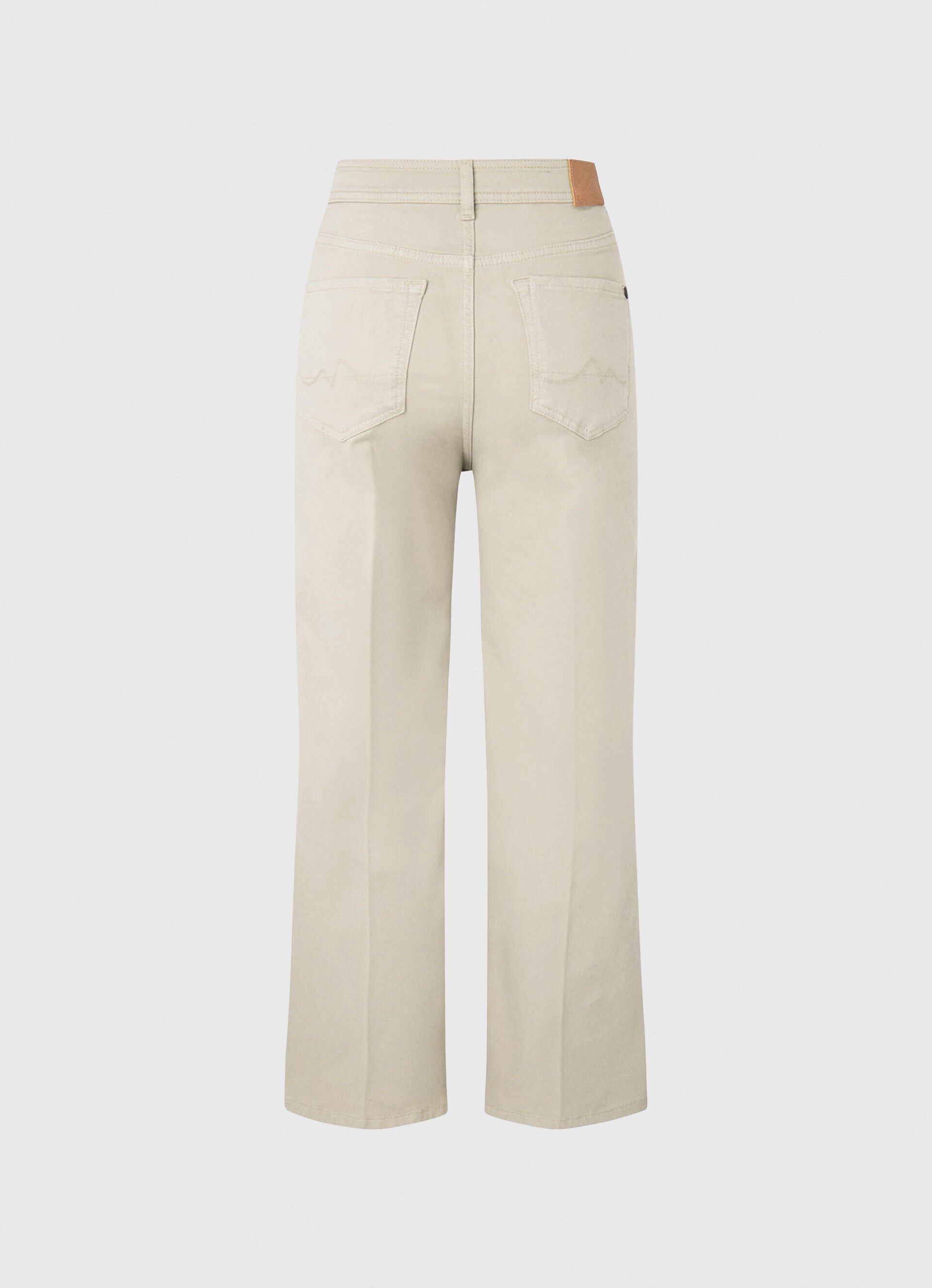 Calça boca de sino de algodão - bege pedra