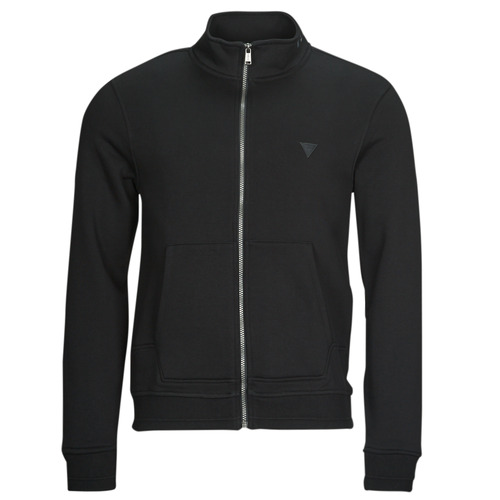 Guess - AL HIGH NECK FULLZIP SWEATSHIRT - Noir