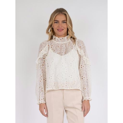 Neo Noir Nadira Embroidery Bluse, Ivory, 36