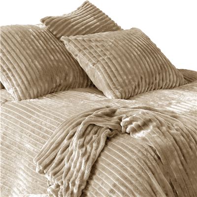 Jeté de lit peluche grosses côtes