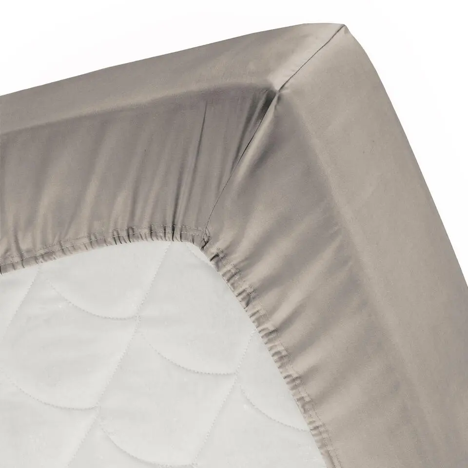 Cinderella Sundays - Hoeslaken (tot 25 cm) - Satijn - 200x210 cm - Taupe