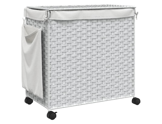 VIDAXL - Panier à linge avec roulettes blanc 60x35x60,5cm résine tres...