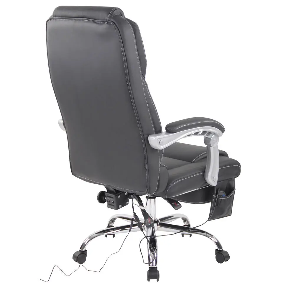CLP Bureaustoel Pacific chroom Frame - Echt leer - zwart