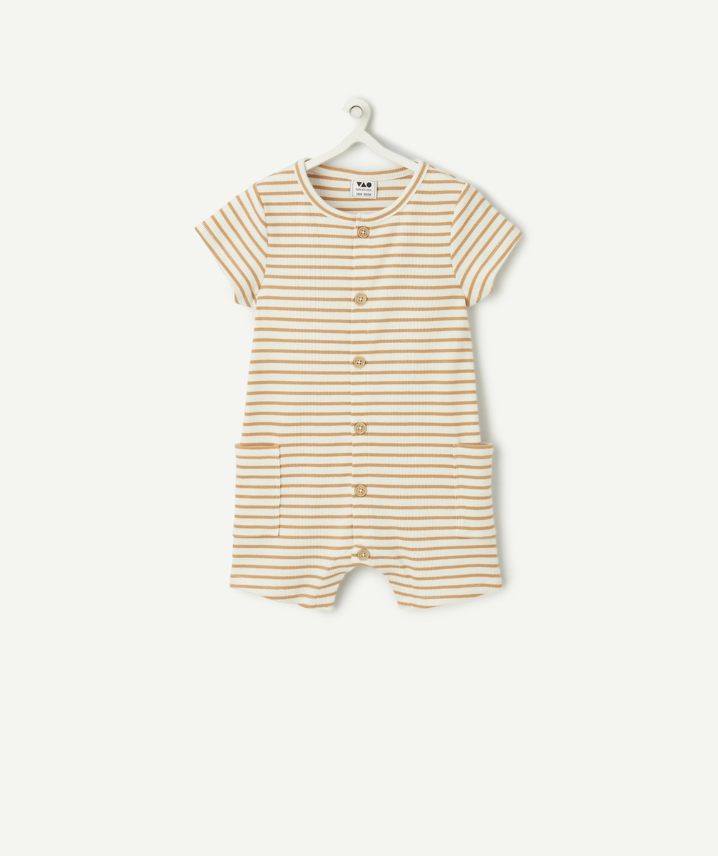 combinaison bébé garçon en coton bio à rayures