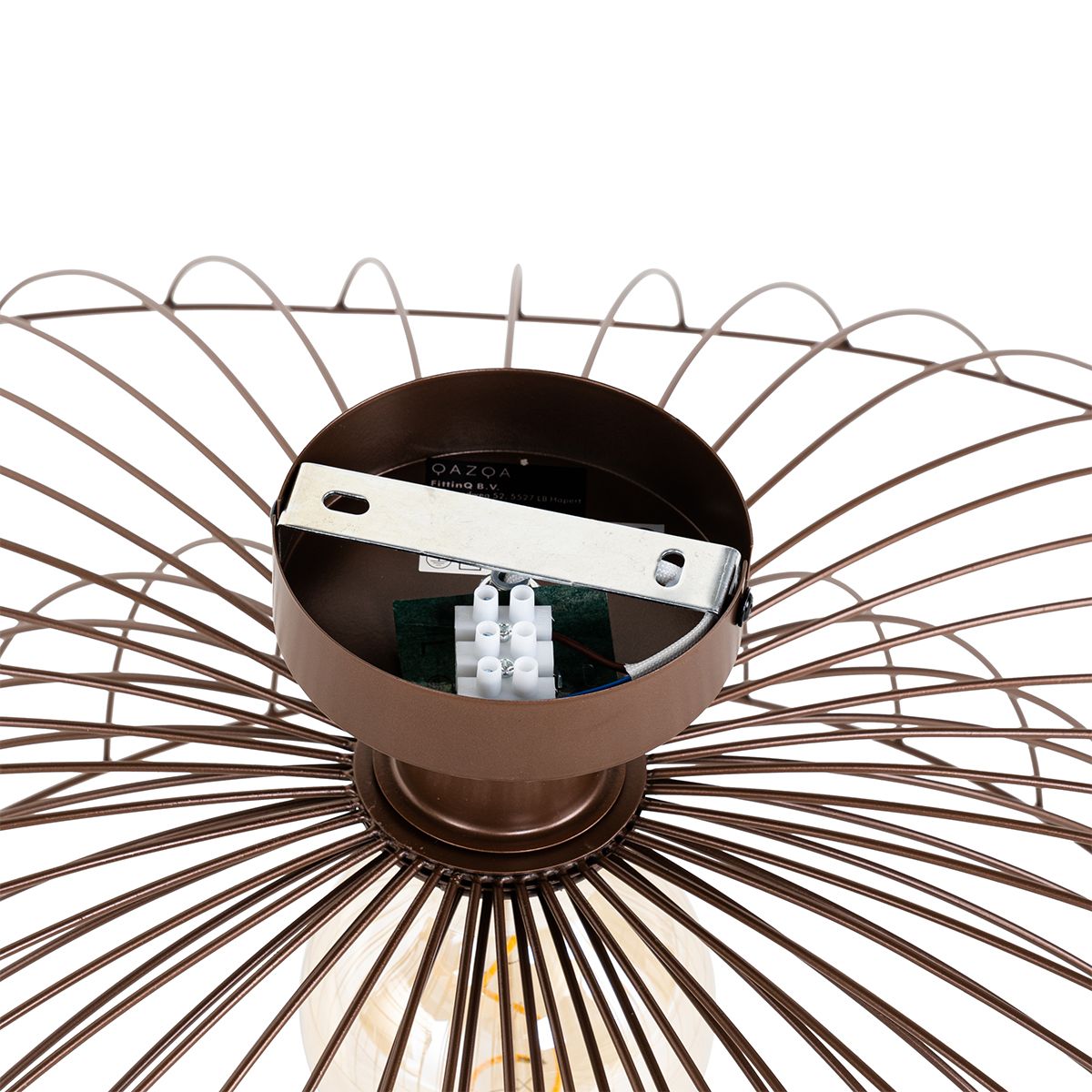 Design plafondlamp brons met dubbele kap 45cm - Pua