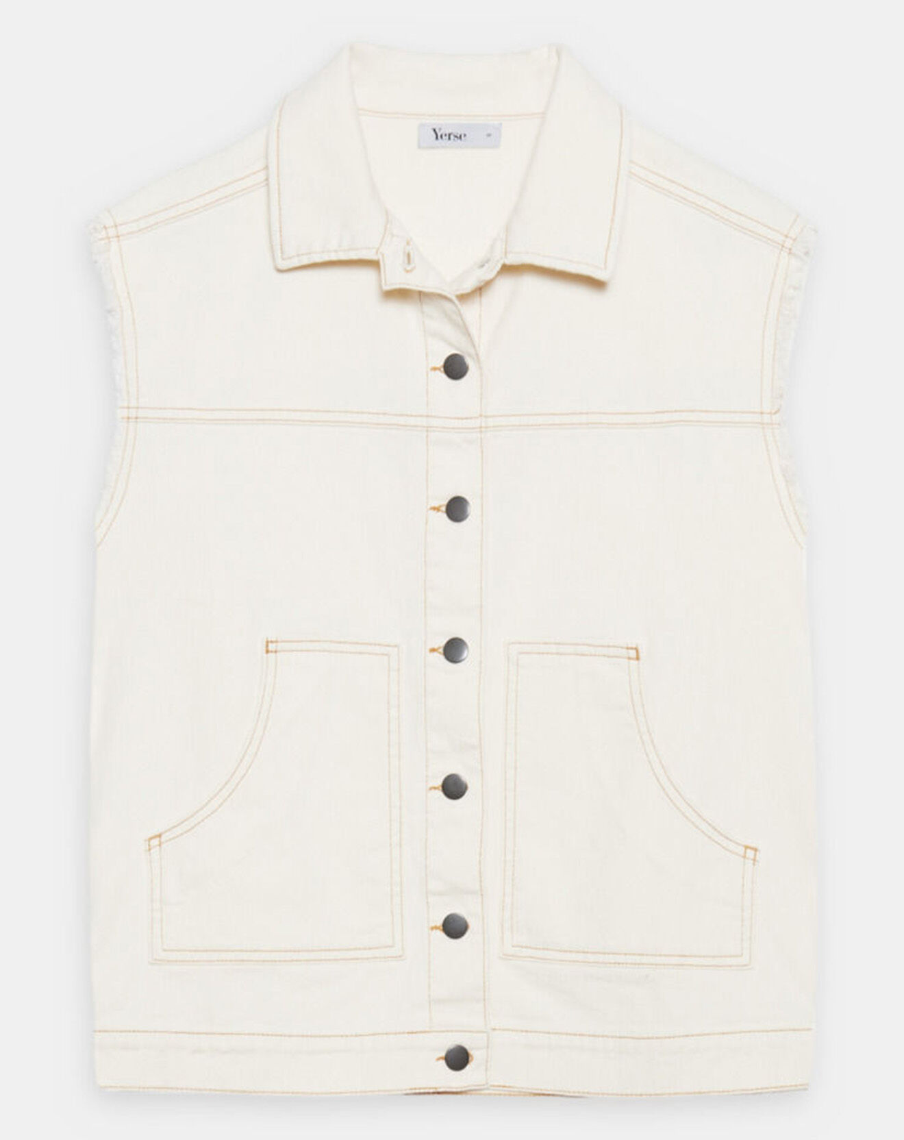 Yerse Veste en Jean sans manches Jeanne écrue
