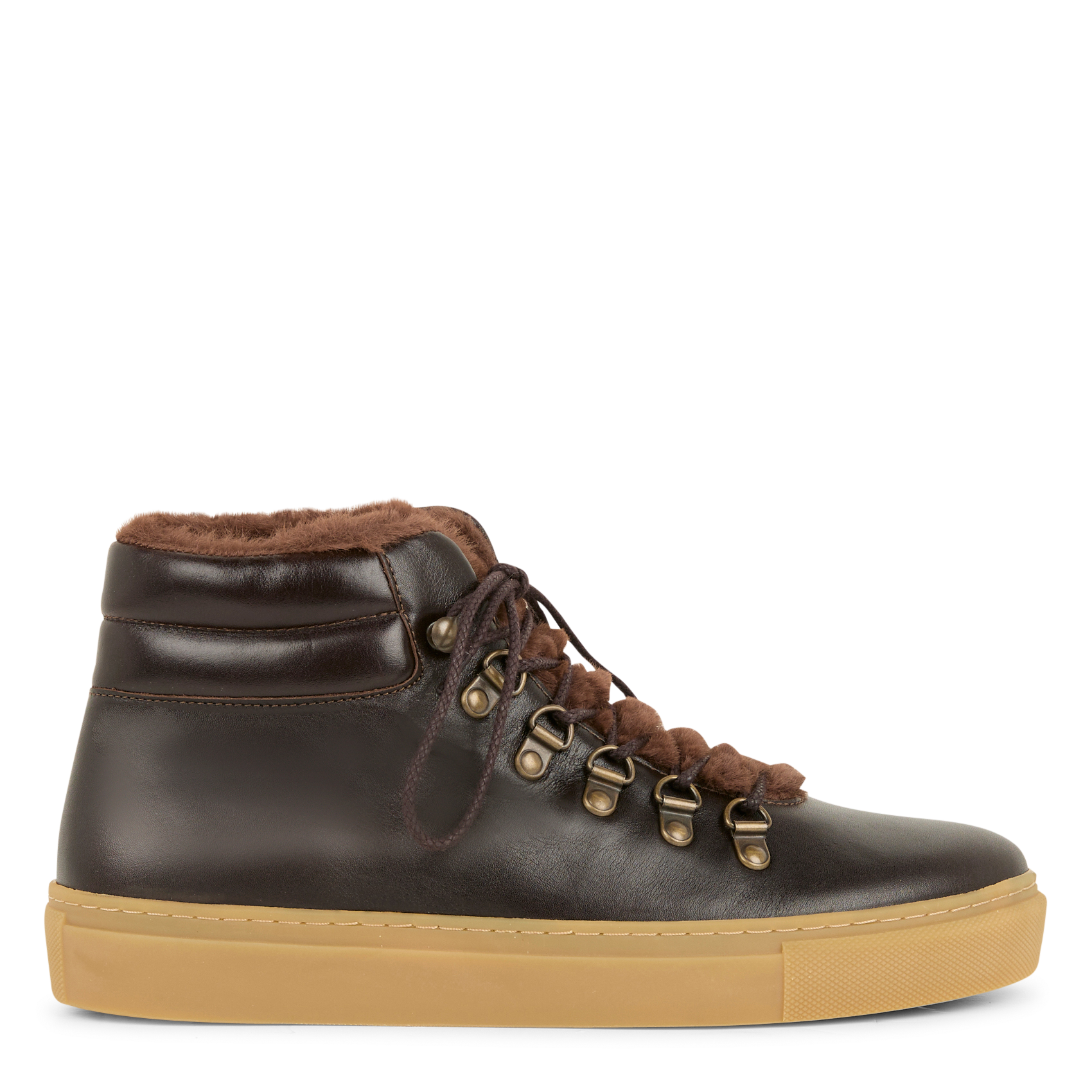 LAYLA - Baskets montantes en cuir | Marron