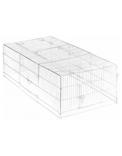 Trixie Natura Ren Met Dak - Dierenverblijf - 216x65x116 cm Zilver