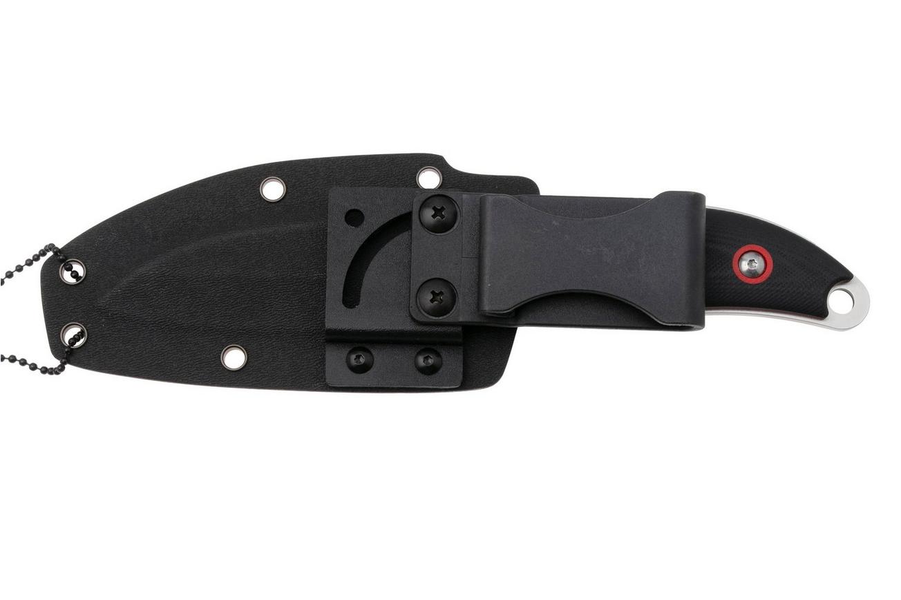 Rough Ryder Code Red Black Bear RR2397, Satin Stainless Steel, Black Red G10, vaststaand mes