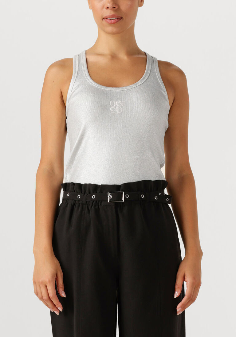 zilveren dante6 top zora metallic logo tanktop