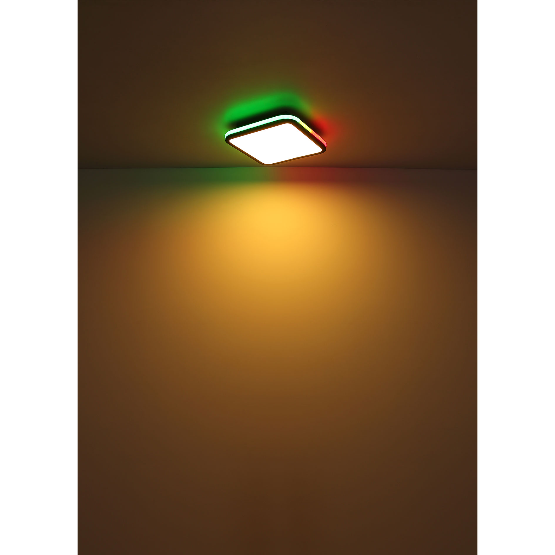 LED-RGB-Deckenleuchte - schwarz matt - Regenbogeneffekt