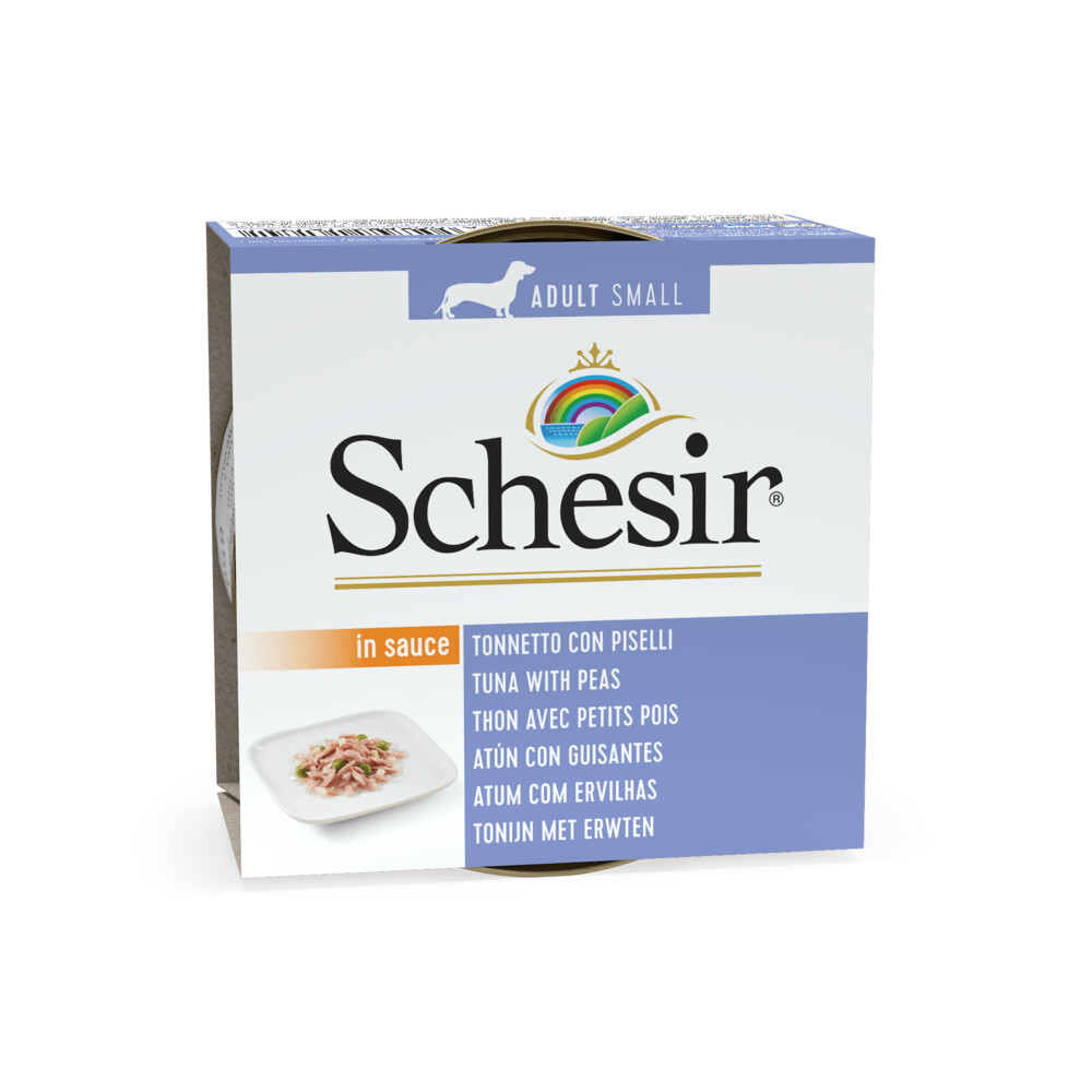 14x Schesir Hondenvoer Tonijn Erwten in Saus85 gr