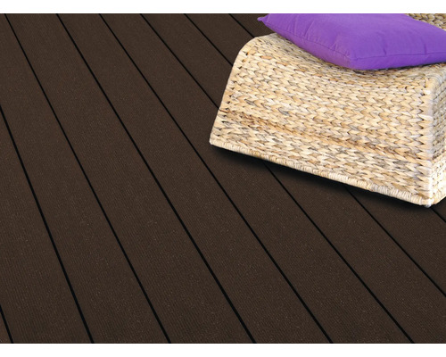 Konsta WPC terrasplank Masivo massief profiel geborsteld 26x145 mm (verkoop per meter van 1,00 m tot max. 6,00 m) donkerbruin
