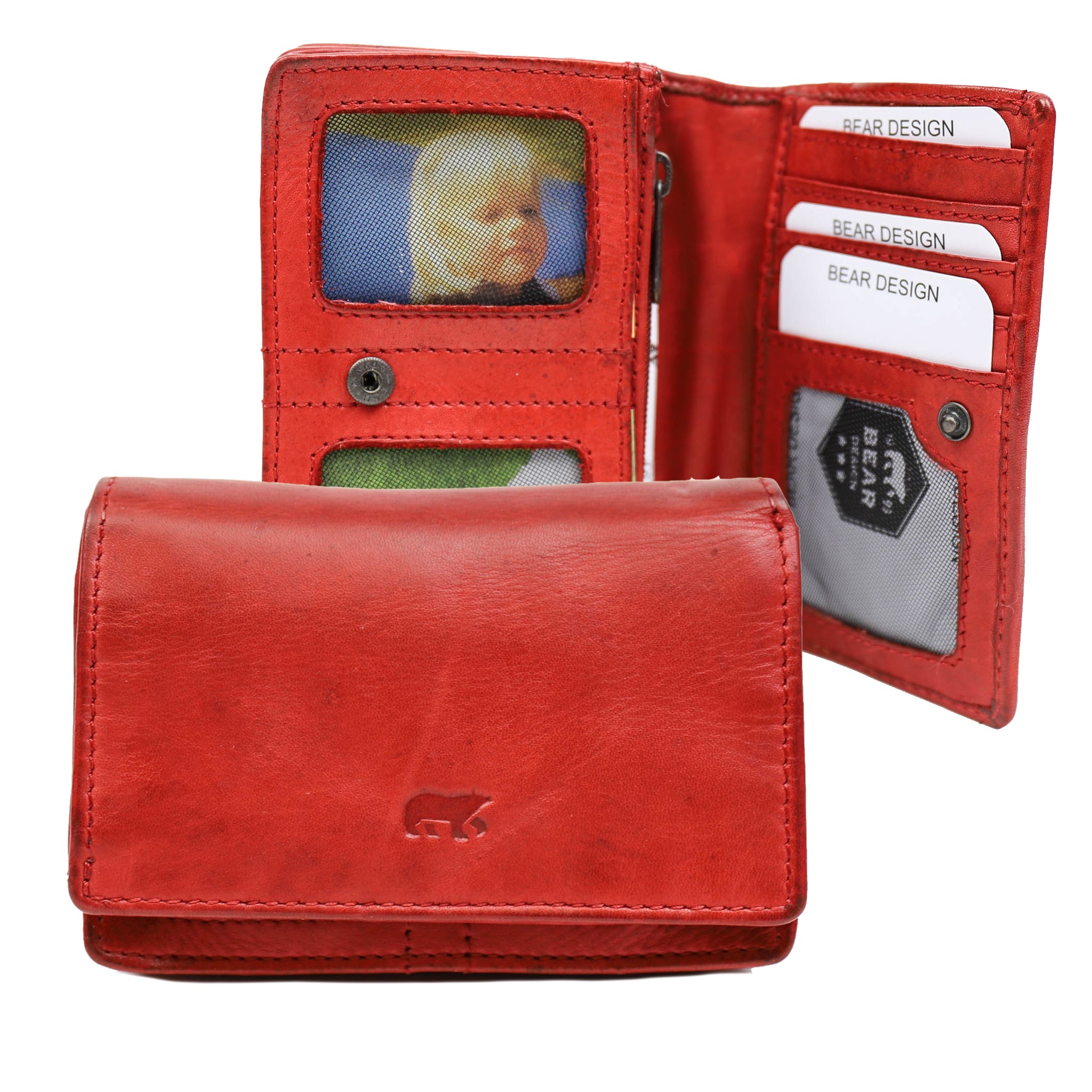 Overslag portemonnee 'Nina' rood Rood