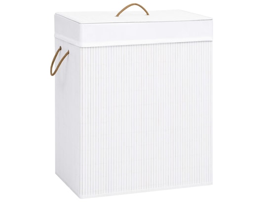 VIDAXL - Panier à linge bambou blanc 100 l