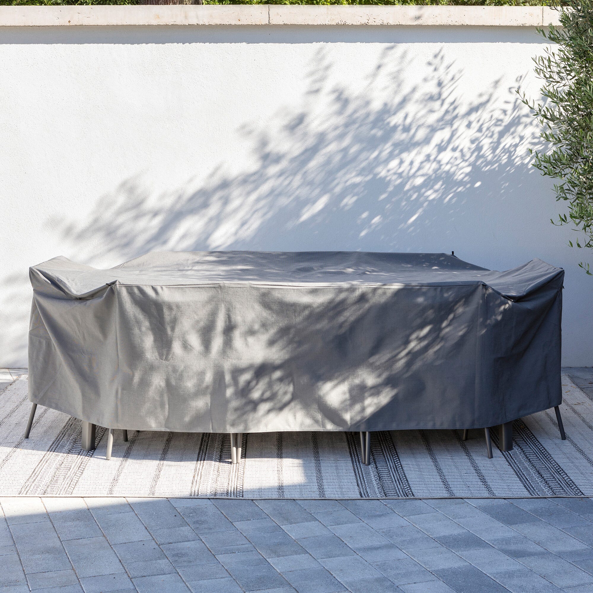 Schutzabdeckung für Tisch Größe L Oron PU-Polypropylenfilm Grau Anthracite